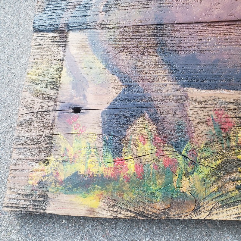 Buffalo Portrait original Oil Painting Larry Geilenfeldt Rustic Reclaimed Wood gallery