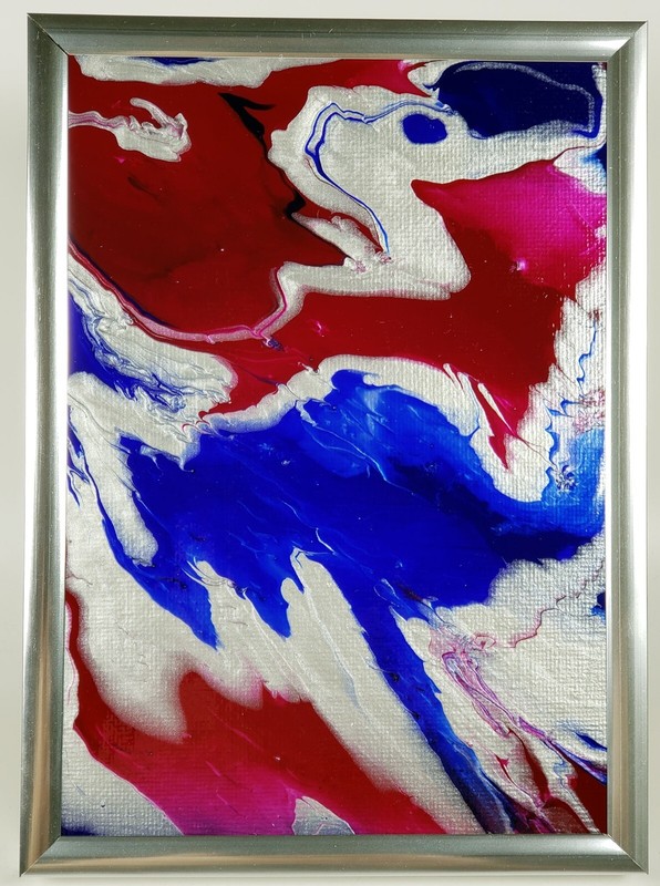 "Blue Berry Blend" 5" x 7" Original Acrylic Abstract Painting Art Unframed gallery