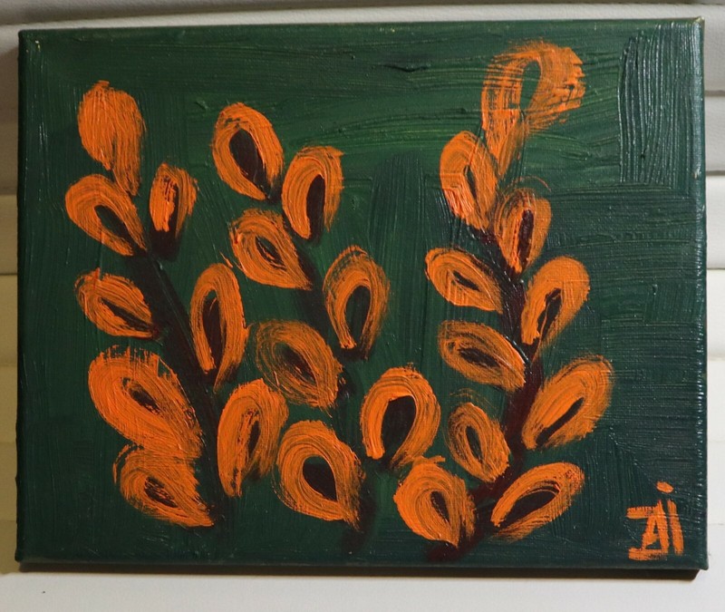 ORIGINAL canvas oil Painting minimal 8 by 10 Marine Ocean Sea Life Landscape 9 gallery