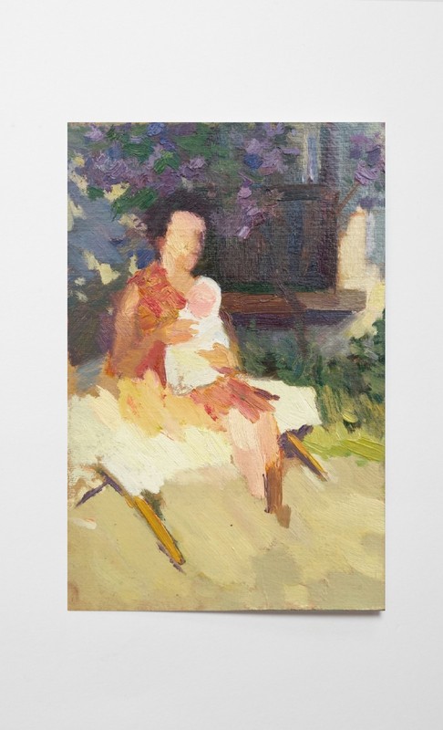 Oil painting Woman Ukrainian painter Unframed original landscape art
