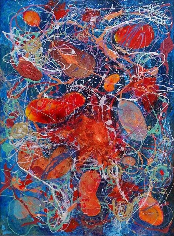Original Abstract Colorful Acrylic Original Art by Artist