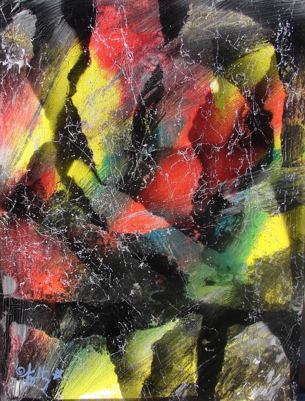 Modernist ABSTRACT PAINTING Expressionist MODERN ART KALEIDOSCOPE by FOLTZ $