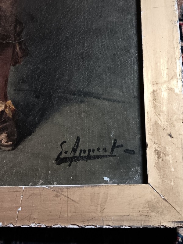 George Appert c1870 French Mustachioed Cavalier With Sword SIGNED ORIGINAL Oil gallery