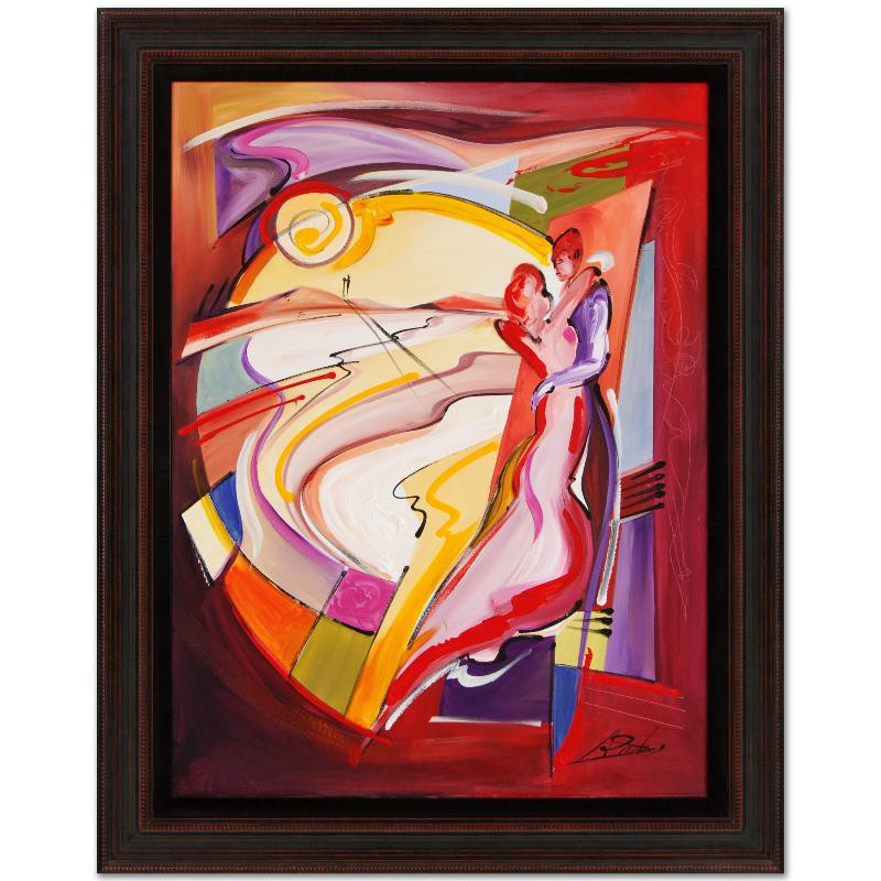 HUGE ALFRED ALEXANDER GOCKEL «ALL» ORIGINAL ACRYLIC PAINTING Signed ROMANCE COA