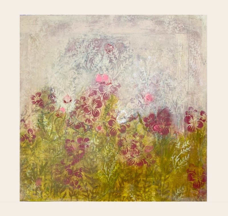 Abstract Art: «When We Had Time» by Cristin Brew. Acrylic painting on wood panel