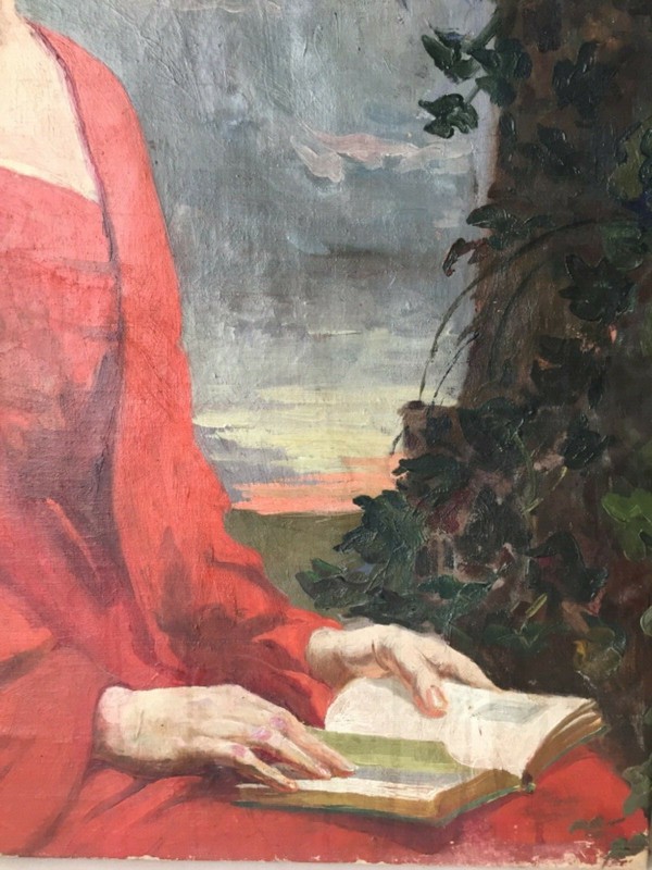Early 19th Spanish Oil Painting - Portrait of a Woman in a Landscape - ZULOAGA gallery