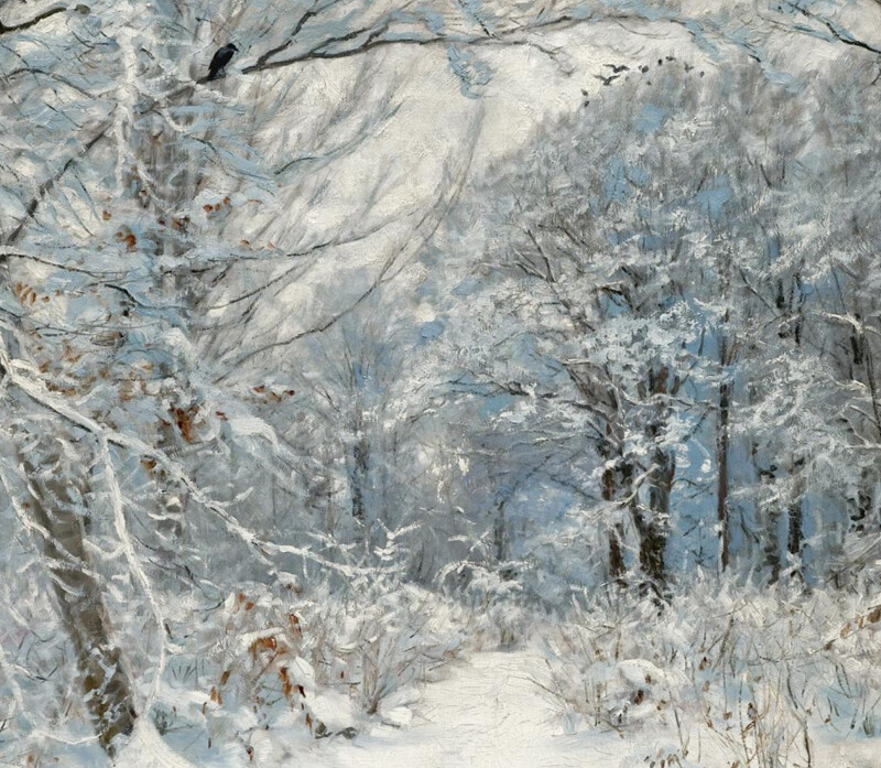 Winter Landscape Forest Oil painting Wall art HD Giclee Printed on canvas P1721 gallery