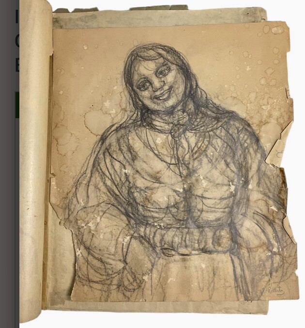 ANTIQUE ORIENTALIST WATERCOLOR SKETCHBOOK BY M. L. ROBERTS