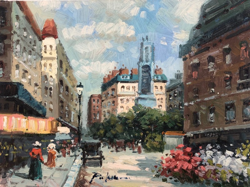 ORIGINAL OIL PAINTING SIGNED FRENCH IMPRESSIONIST STYLE 12 x 16 inches CANVAS