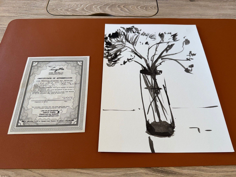 Jose Trujillo Original Still Life Painting The Glass Vase w/ COA