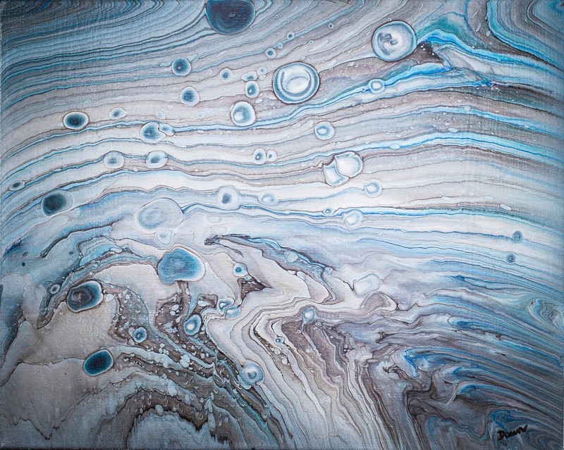 Original Acrylic Painting «Blue Canyon I» by Dawn M. Wayand Wall Art