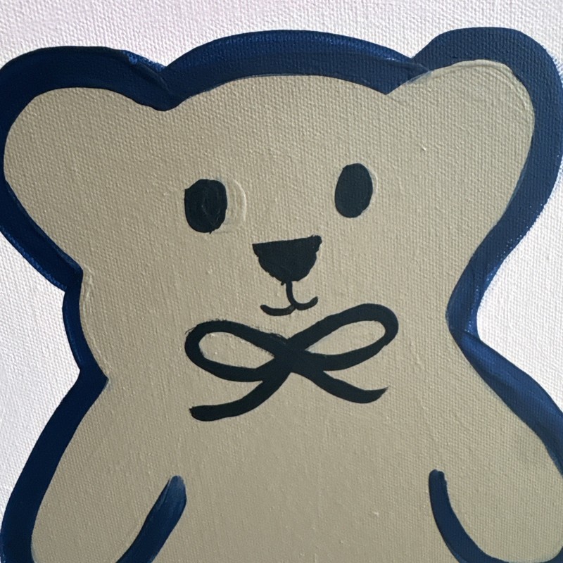 Art On Canvas Teddy Bears Pink & Brown Hand Painted Signed By Me ❤️ 3 ft X 3 ft gallery