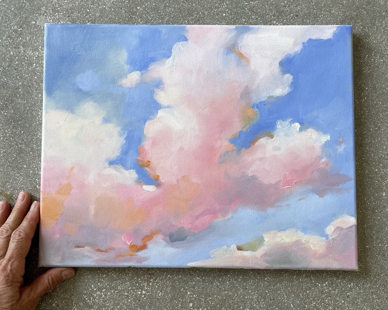 Original Clouds Oil Painting On Stretched Canvas Sunrise Contemporary Fine Art gallery