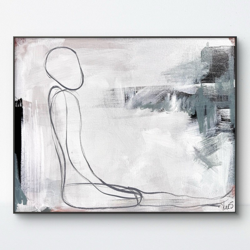 SAMATOWIC Meditation 16×20 Abstract Minimalist Neutral Signed Original Art 18