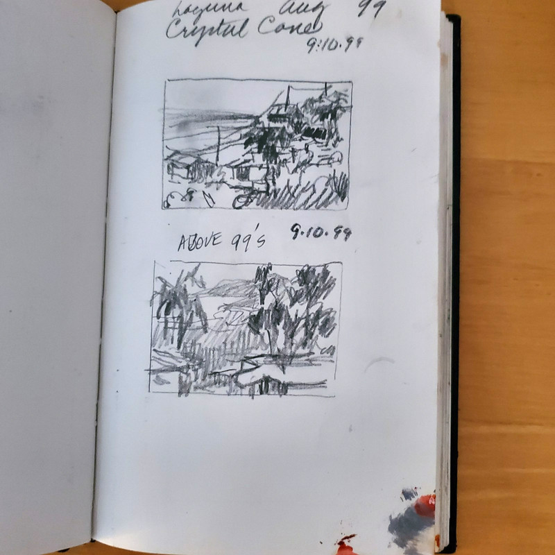 Joan La Rue Artist Sketchbook 1999 Arizona Oklahoma Artist 60 Pages of Sketches