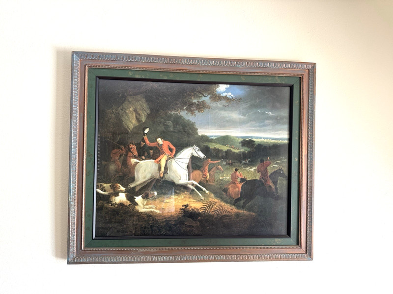 Vintage “Full Cry” Fox Hunt Scene Framed Wall Art English Equestrian Decor