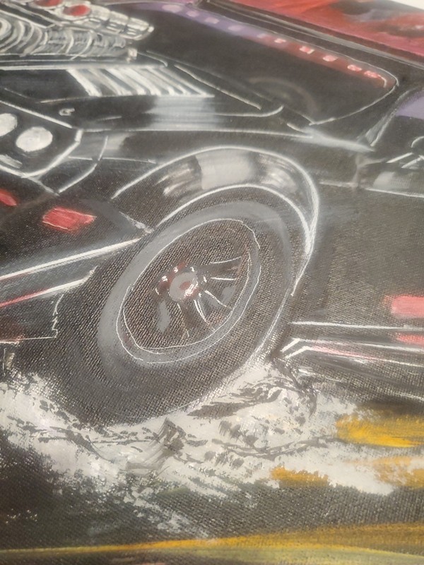 Original Muscle Car Painting Classic Automotive Wall Art Acrylic Racing Canvas gallery