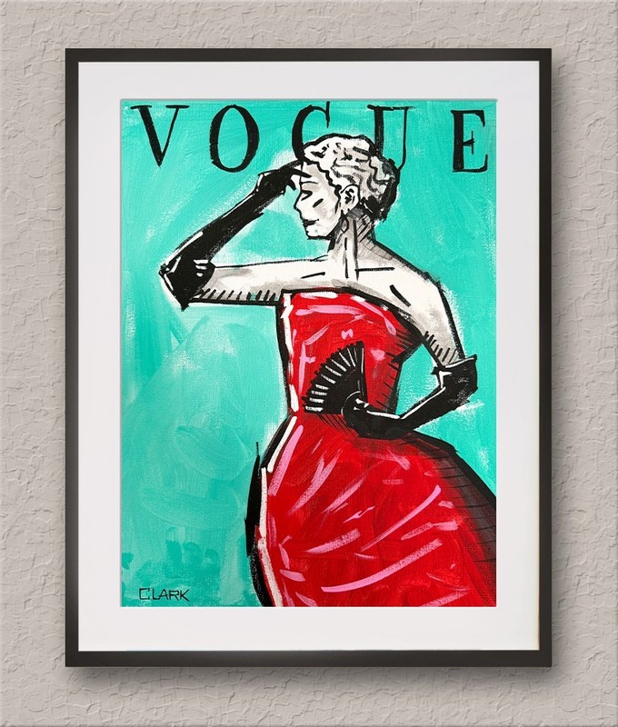 Unique «VOGUE» Fashion Pop Art Acrylic Painting – 16×12″ Stretched Canvas