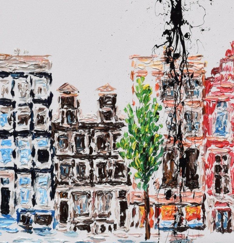 55" Netherlands Amsterdam Buildings, cityscape, thick layers, original pop art gallery