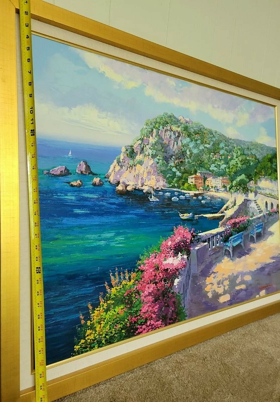 S.SAM PARK ORIGINAL "COSTA BRAVA"45×35 PAINTING CANVAS W SIGNATURE 90/325 gallery