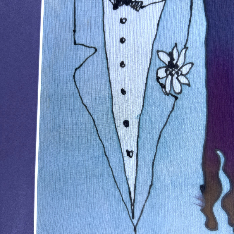 Pop Surrealistic Watercolor Wedding Pic Bride & Groom Signed Expressive Framed gallery