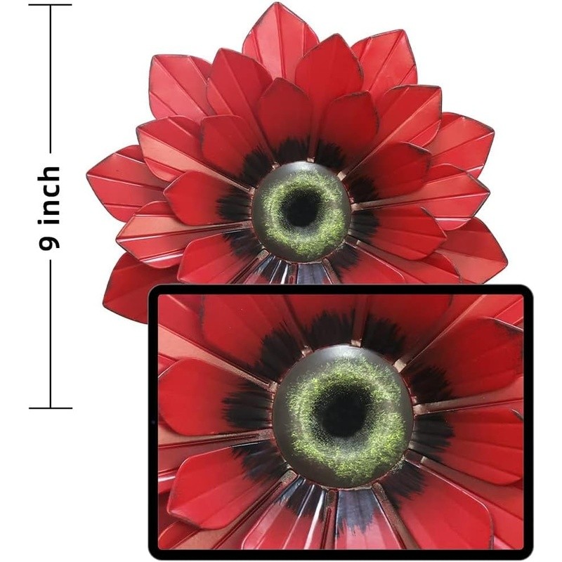 Vibrant Metal Flower Wall Art 3D Hand-Painted Decor Home Living Room Garden New gallery