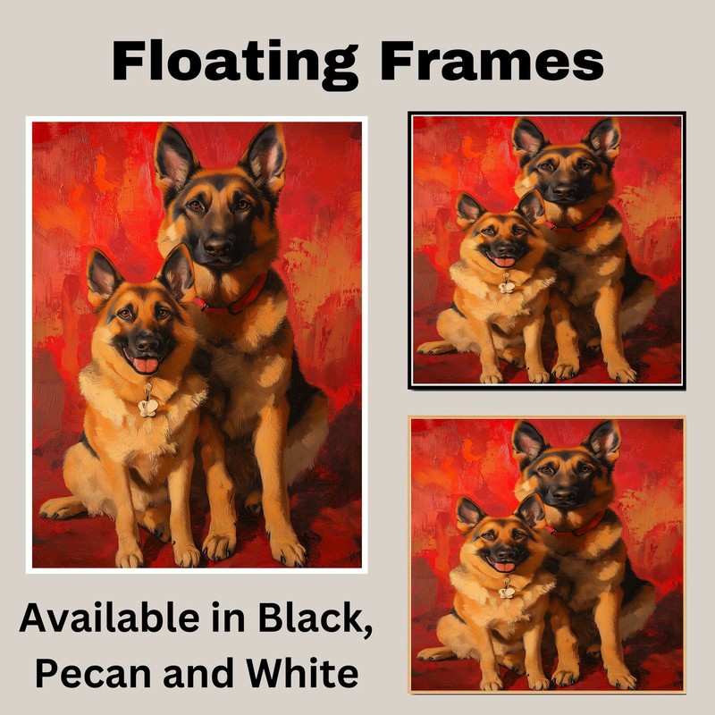 German Shepherd Dog Couple Wall Art Flat Rolled, Framed or Wrapped Canvas gallery