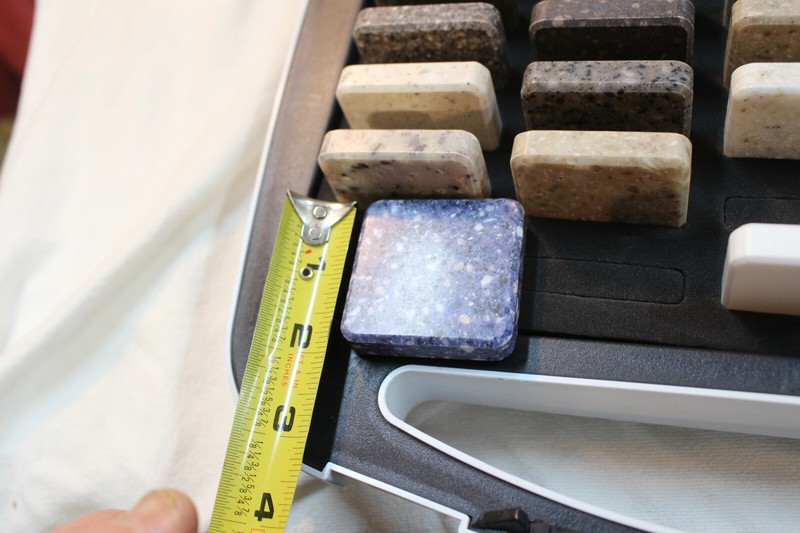 LivingStone countertop samples, acrylic 2" by 2" by 1/2" set, Art Project, CRAFT gallery