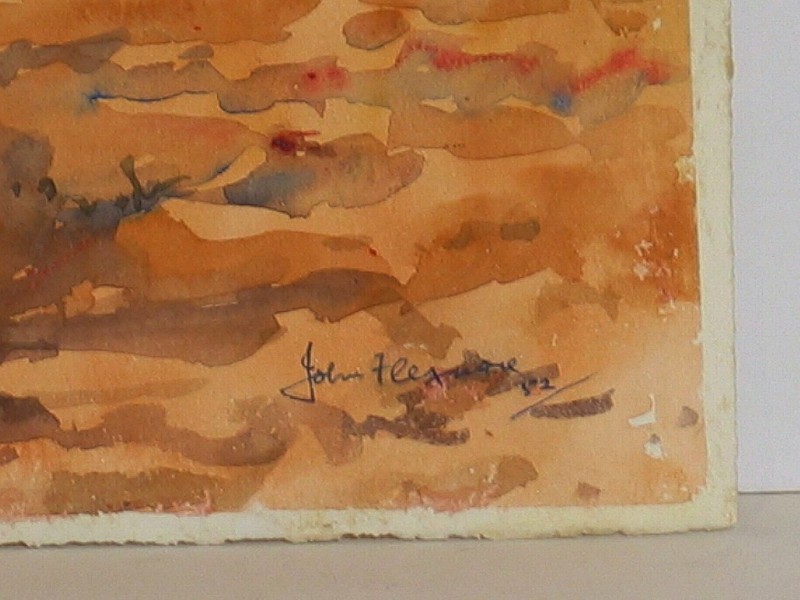 John Flexmore Original Watercolour, “'Ploughed Paddock, Avonsleigh” Unframed gallery
