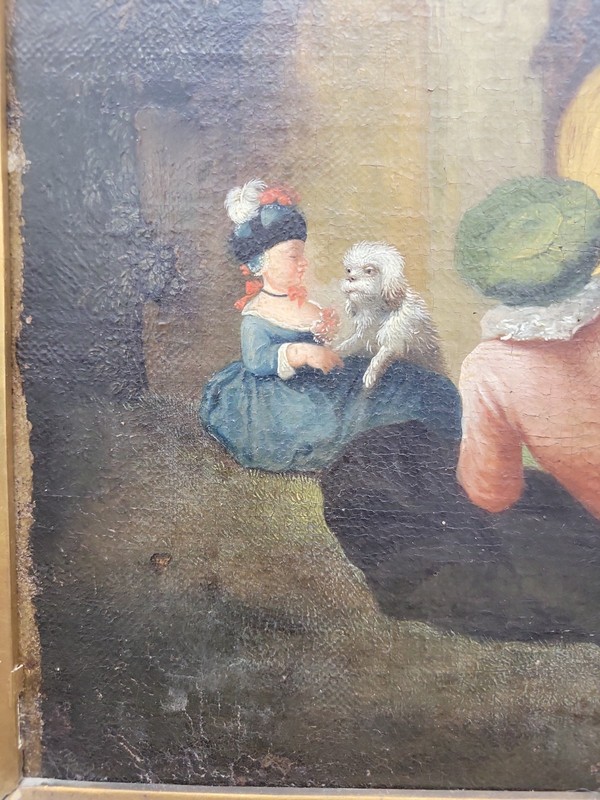 ORIGINAL 18 c. CHRISTIAN WILHELM ERNST DIETRICH "CHILDREN WITH DOG" gallery