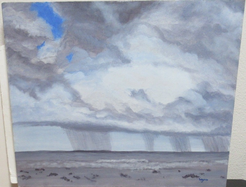 SEGAR TORNADO STORM ORIGINAL OIL ON CANVAS LANDSCAPE PAINTING UNFRAMED