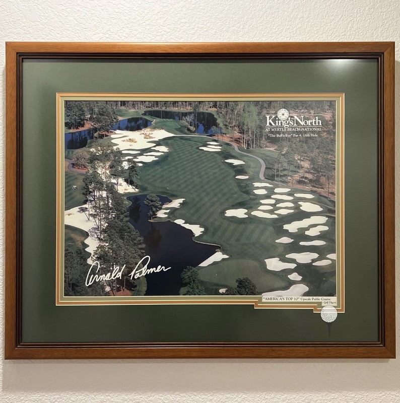King’s North At Myrtle Beach National ARNOLD PALMER 18th Hole Golf Print Framed