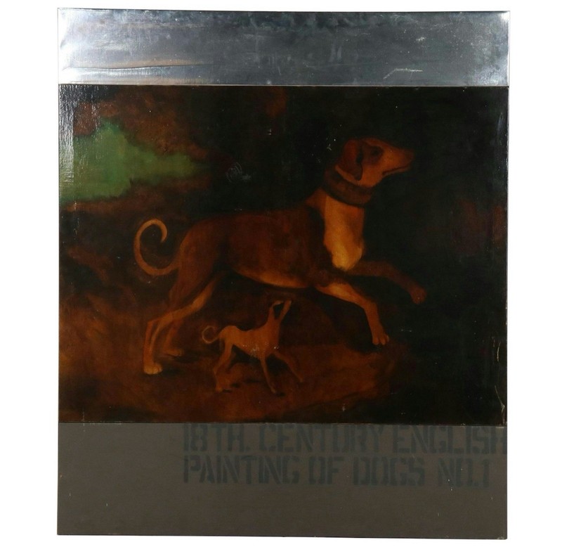 Mixed Media Composition “18th Century English Painting of Dogs No. 1” 1969