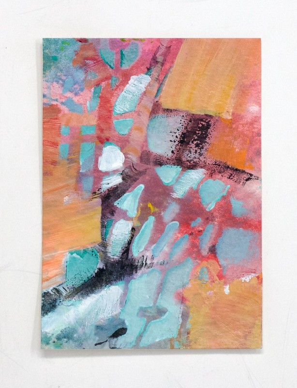 ACEO Original Abstract Painting, Collectable ATC Cards, Heavy Paper, A 5018