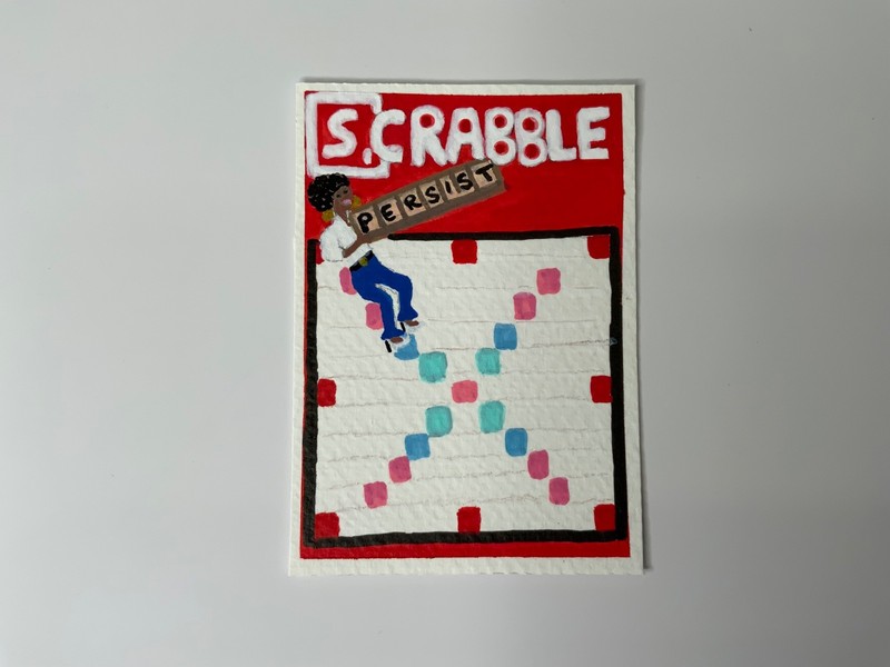 ACEO/ATC/OOAK #1 of 8 Game Night Fun, Scrabble, Joeli