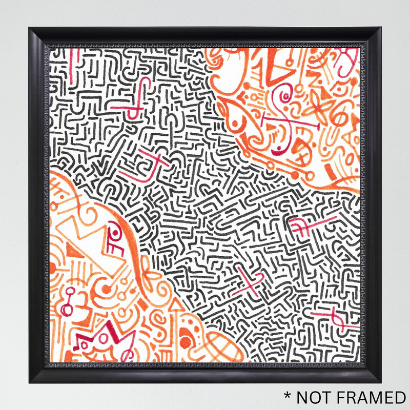 ‘Viking Map 1′ Reasor Original Abstract Painting Acrylic 6×6 Fine Art
