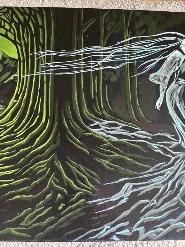 Night Gallery Painting “The Phantom Farmhouse ” Acrylic On Canvas 24”x 48” gallery