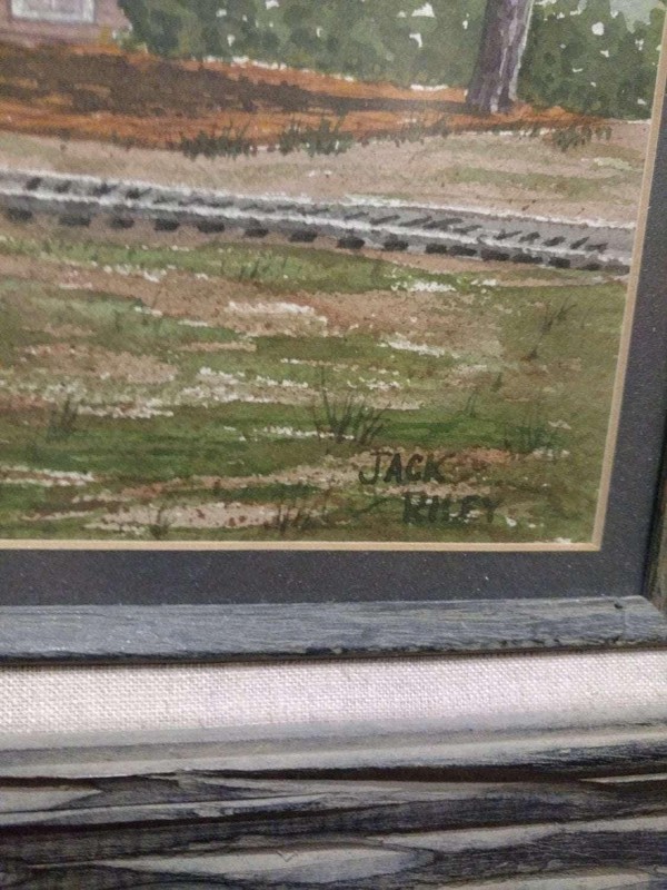 Skull Valley Arizona Railroad Train Depot Watercolor by Jack Riley 1984 gallery