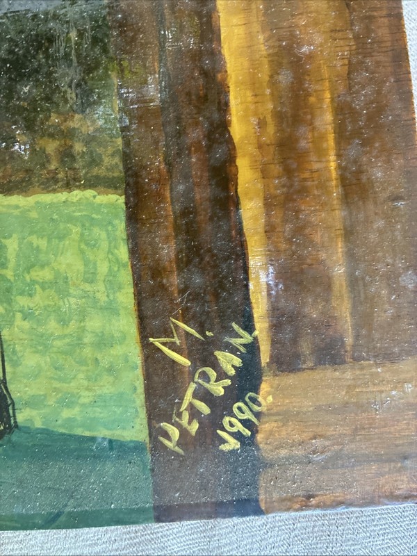 Michael Petran Original Painting Paris Hotel Louvre Concorde 1990 Oil Wood Art gallery