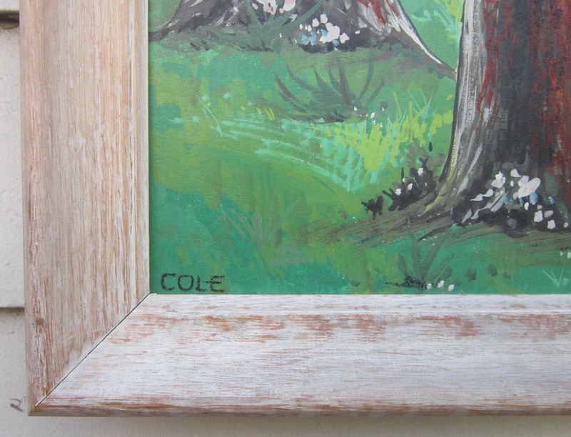 LOGGING SCENE PAINTING Horses Loggers Stumps Logs Moonshine 18" x 24" FOLK ART gallery