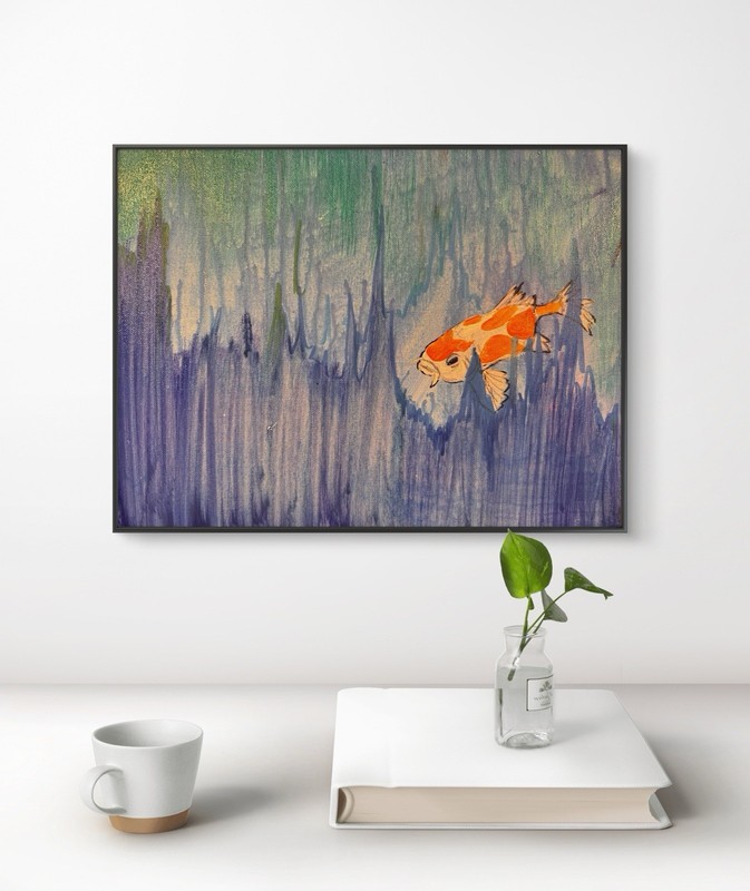 Original Abstract Expressionism 8x10 In Hiding Handmade Signed Unique Fine Art gallery