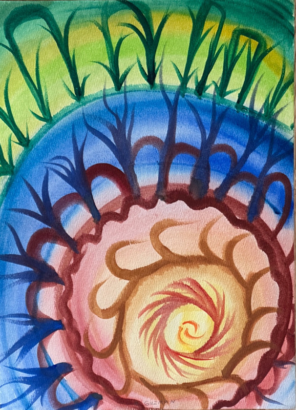 ALICE GUZMAN ORIGINAL WATERCOLOR PAINTING 15″ X 11″ NEW MEXICO ARTIST 1980’S