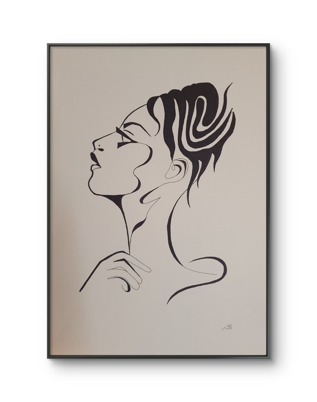MINIMALIST PORTRAIT WALL ART 16×23 ORIGINAL PAINTING GALLERY PAPER ABSTRACT ART