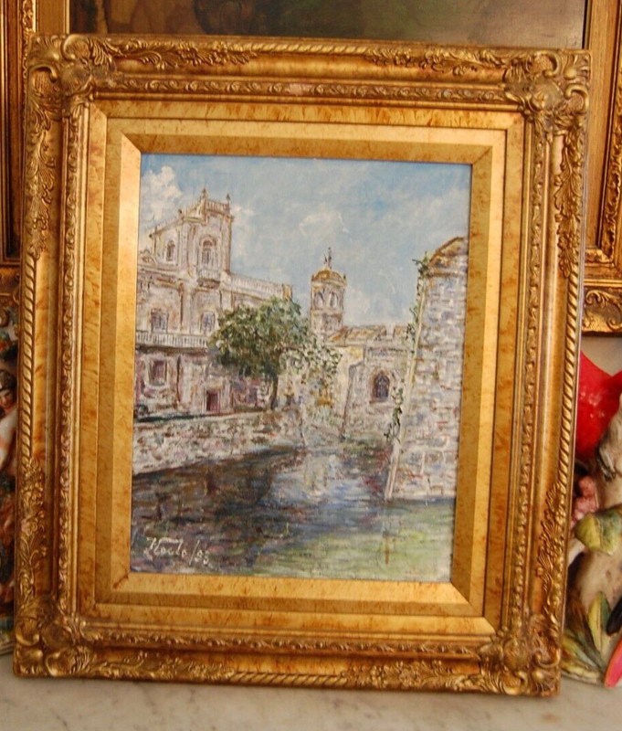 FRAMED SIGNED HECTO VIDAL ORIGINAL OIL CASTILLO DE LA REAL FUERZA HAVANA, CUBA gallery