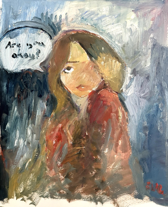 14”x17” Fauvism Portrait Woman Oil Sketch On Paper Original Signed
