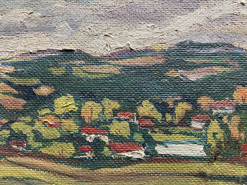 Oil Painting Expressionist Houses At Hang Verso May Refer To Mestl -jiri Frame gallery