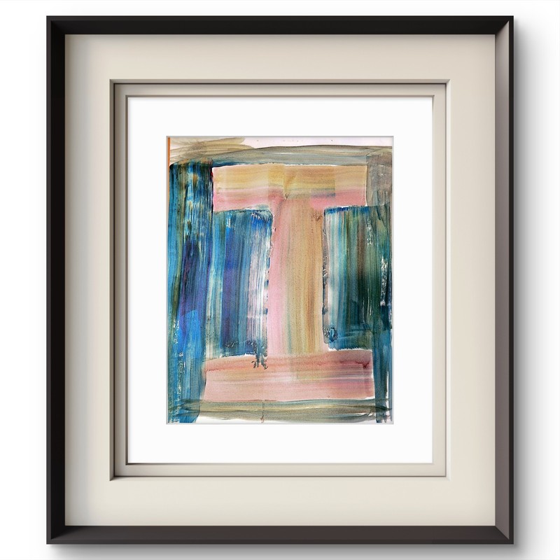 «I» Classroom Graffiti Abstract Pop Art Paper Painting Modern Design 11×14