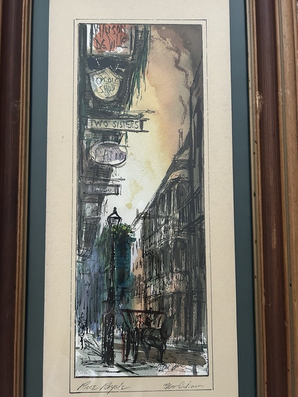 Tom Lane (1916 - 1991) American, framed watercolor, "Rue Royale" gallery