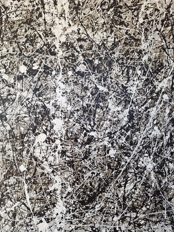 Original Abstract Action Painting jackson pollock style signed art decor paint gallery