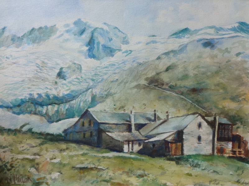 GERRY MILER watercolor painting. “Landscape” 45 x 34cm. Unframed.